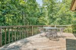 Deck with wooded scenic view